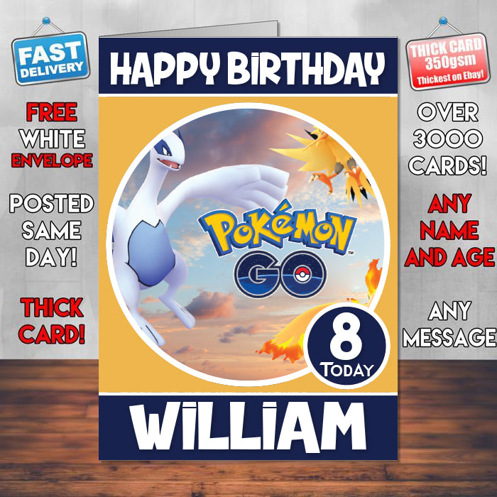 Pokemon Go Inspired Style Game Kids Inspired Birthday Card (SA)