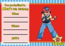 10 X Personalised Printed Boys Pokemon INSPIRED STYLE Invites