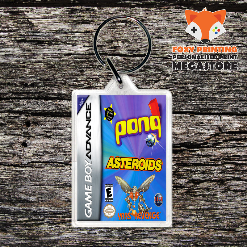 Pong - Asteroids - Yars' Revenge Retro Gaming Keyring