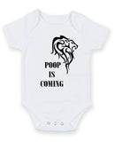 Poop Is Coming Personalised Baby Boy Girl Unisex Short Sleeve Bodysuit