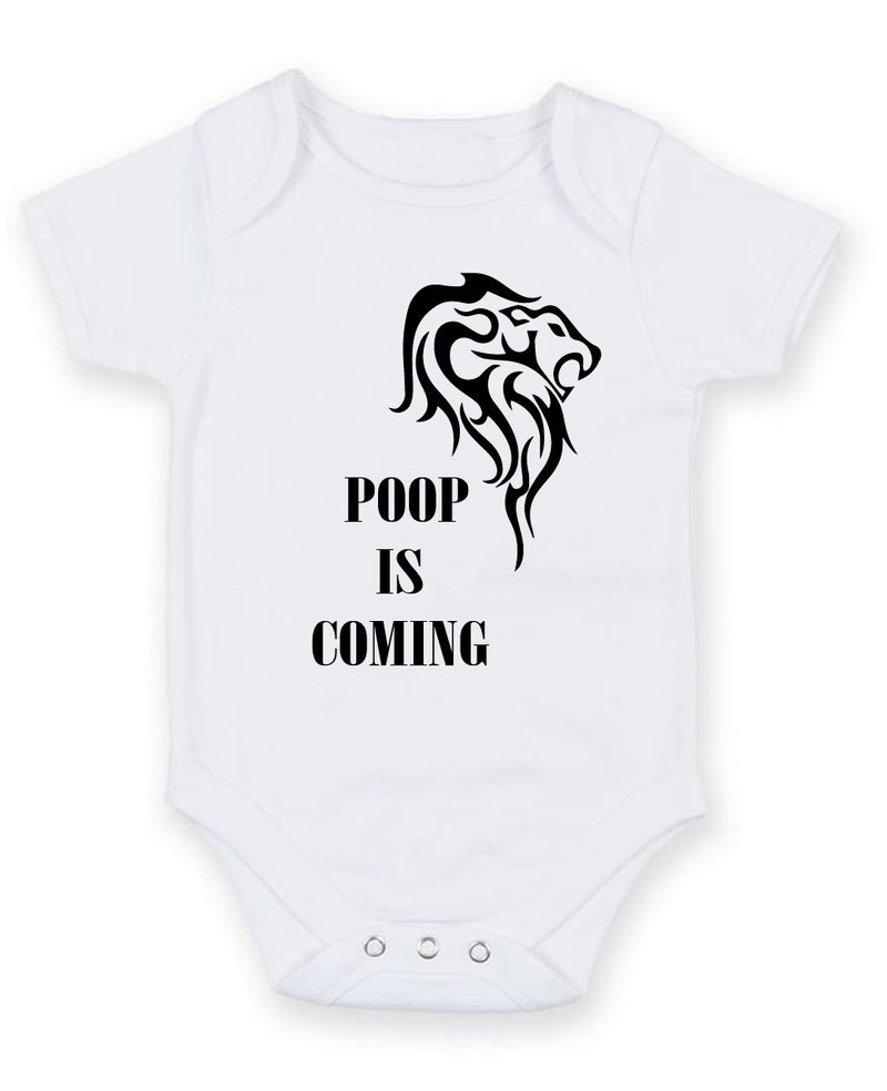 Poop Is Coming Personalised Baby Boy Girl Unisex Short Sleeve Bodysuit