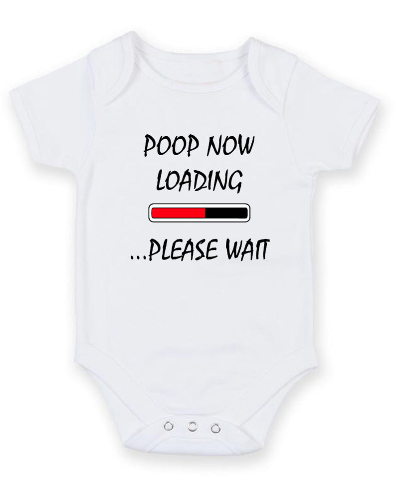 Poop Now Loading Personalised Baby Boy Girl Unisex Short Sleeve Bodysuit