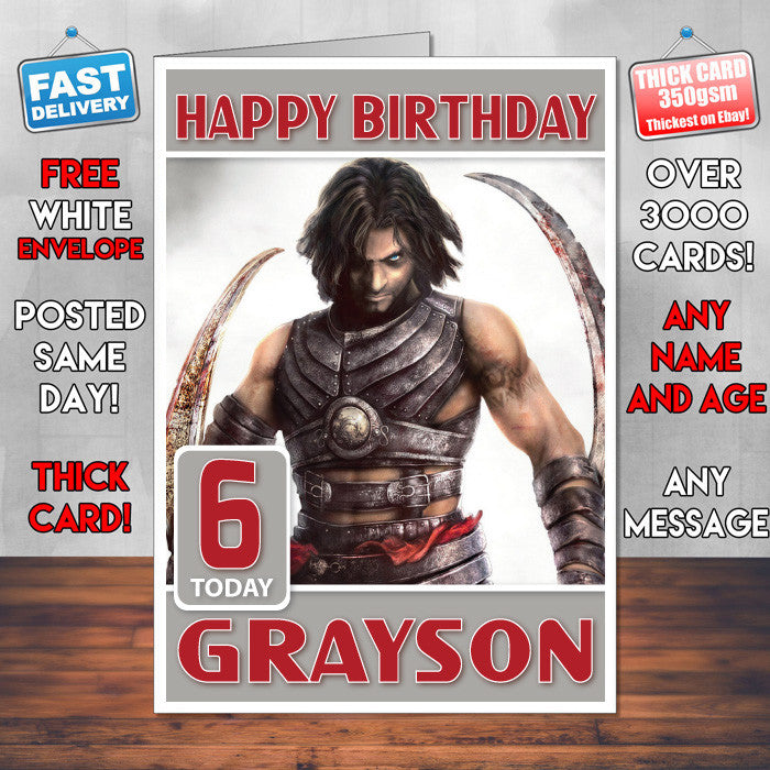 Personalised Pop Worrior Inspired Style Game Kids Inspired Birthday Card (SA)