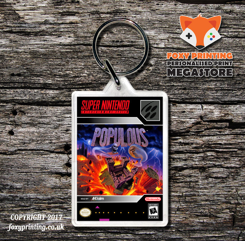 Populous Game Inspired Retro Gaming Keyring