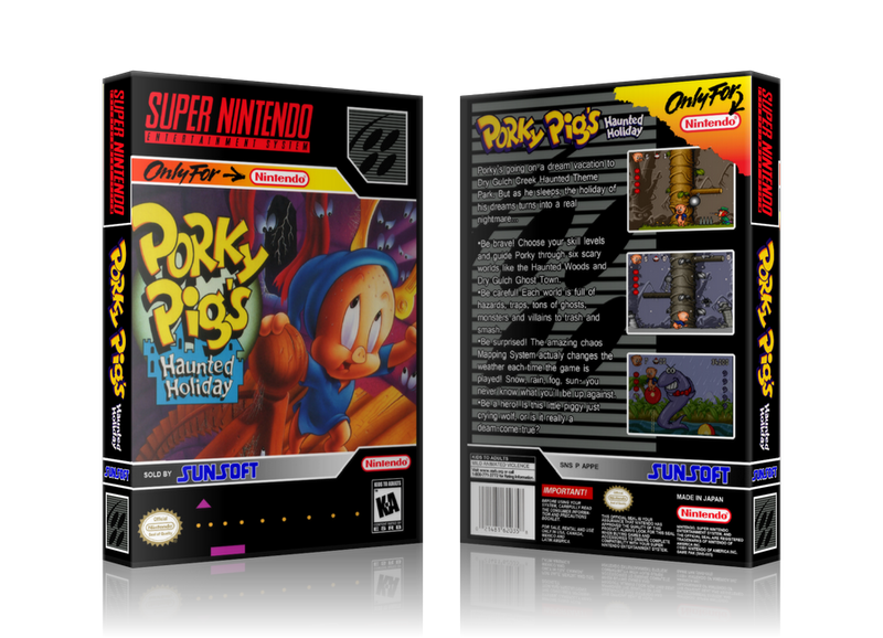 Porky Pig's Haunted Holiday Replacement SNES REPLACEMENT Game Case Or Cover