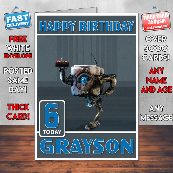 Personalised Portal Happy Inspired Style Game Kids Inspired Birthday Card (SA)