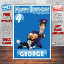 Postman Pat 3 Style Theme Personalised Kidshows Birthday Card (SA)