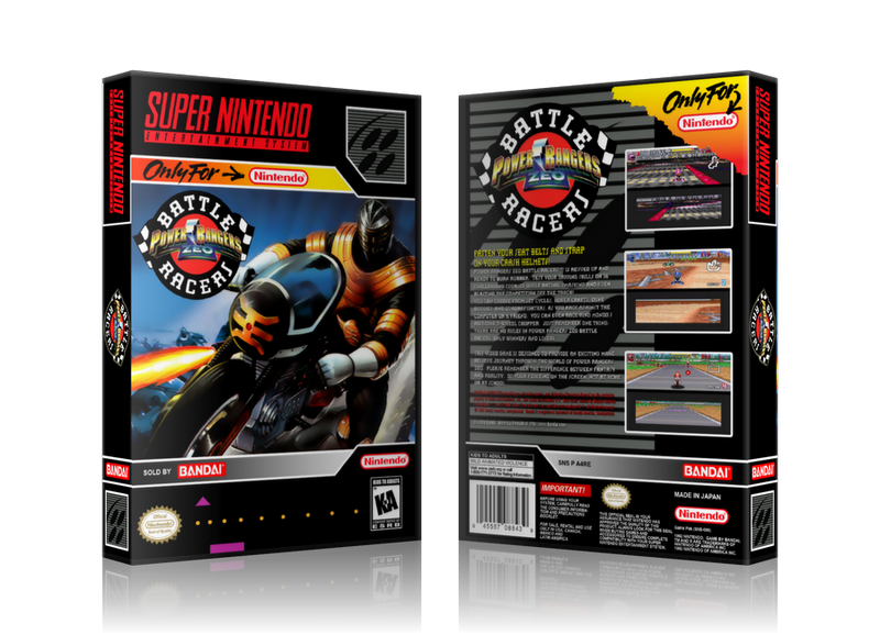 Power Rangers Zeo Battle Racers Replacement SNES REPLACEMENT Game Case Or Cover