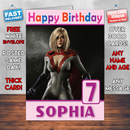 Personalised Power Girl Injustice 2 Inspired Style Game Kids Inspired Birthday Card (SA)