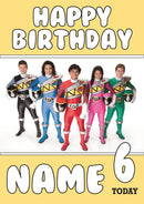 THEME INSPIRED Kids Adult Personalised Birthday Card Power Rangers Card Birthday Card