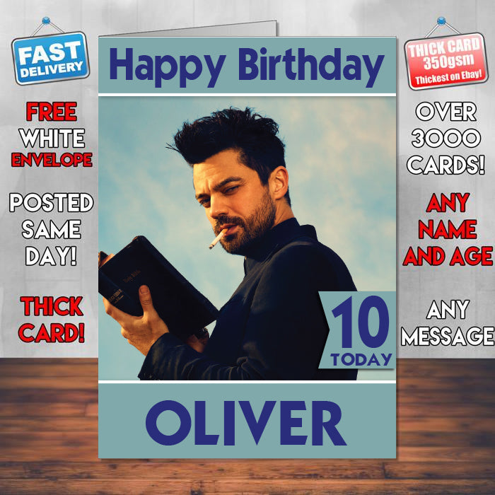 Preacher 01 Theme Style Personalised Kids Inspired Movie Birthday Card (SA)
