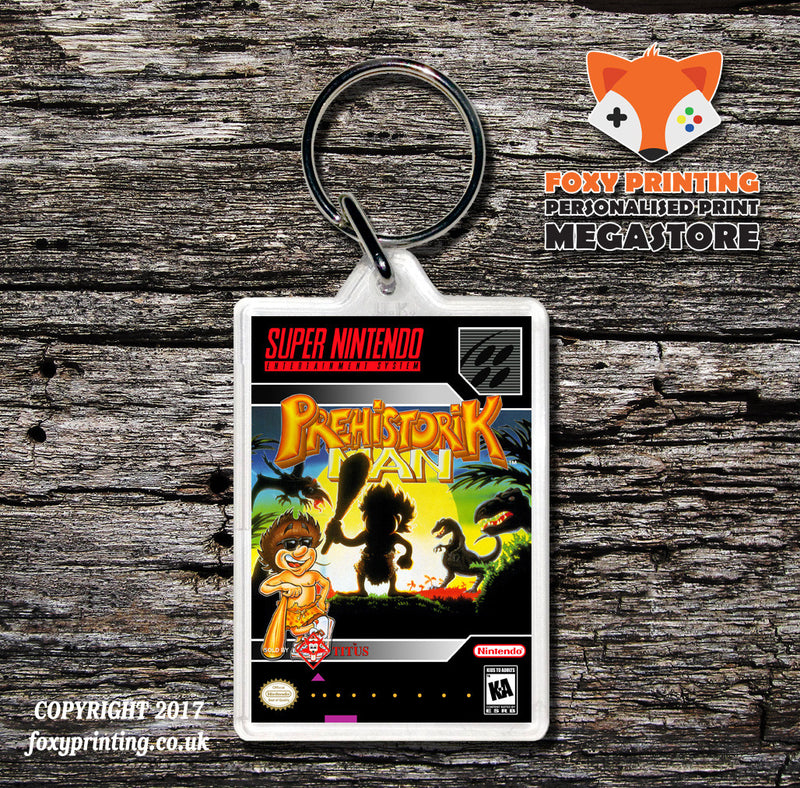 Prehistoric Man Game Inspired Retro Gaming Keyring