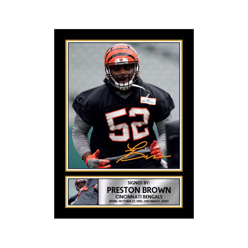 Preston Brown Limited Edition Football Signed Print - American Footballer