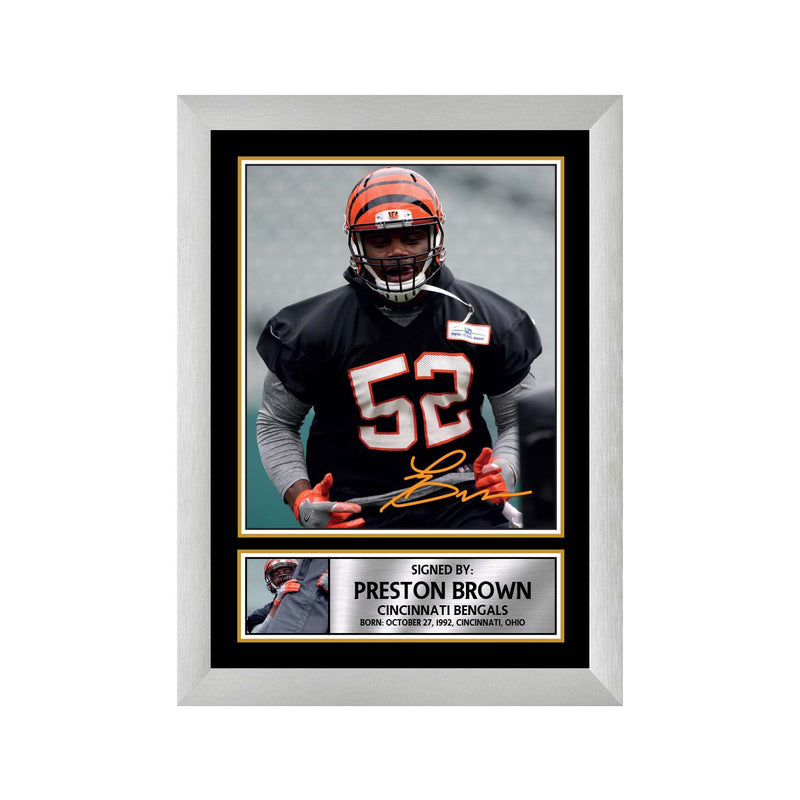 Preston Brown Limited Edition Football Signed Print - American Footballer