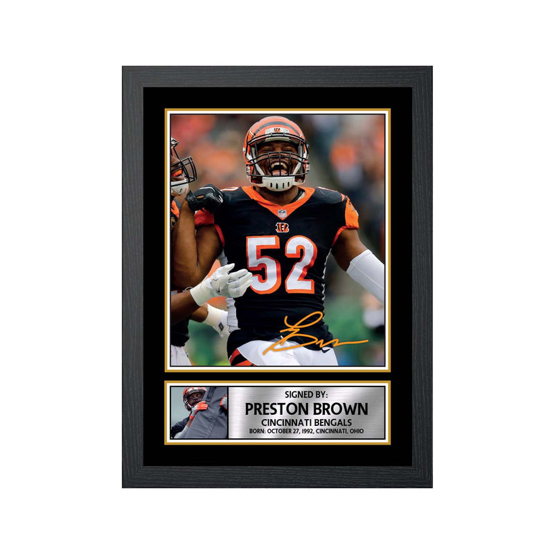 Preston Brown 2 Limited Edition Football Signed Print - American Footballer