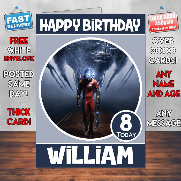 Prey 2017 Inspired Style Game Kids Inspired Birthday Card (SA)