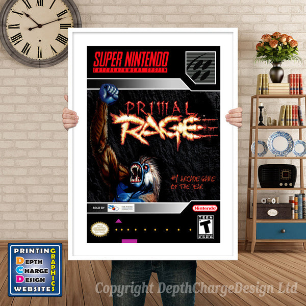 Primal Rage Super Nintendo Game Inspired Theme Retro Gaming Poster