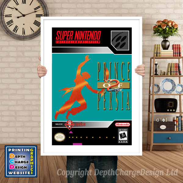 Prince of Persia 2 Super Nintendo Game Inspired Theme Retro Gaming Poster