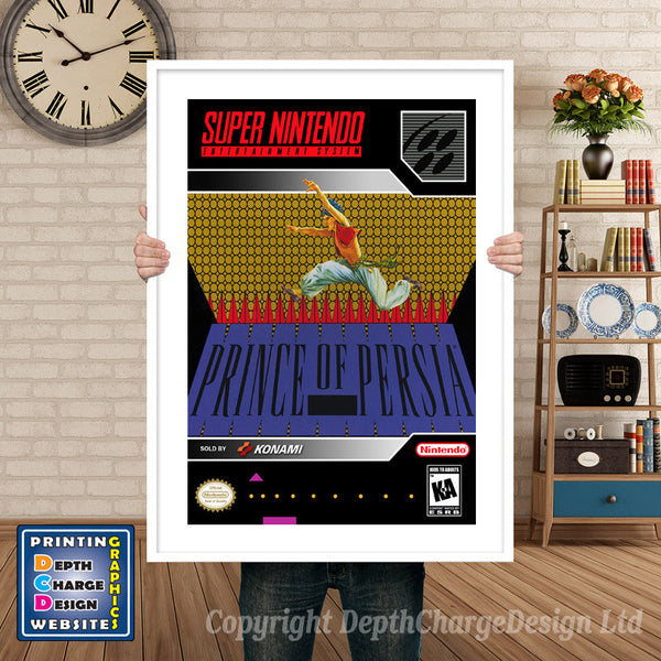 Prince of Persia Super Nintendo Game Inspired Theme Retro Gaming Poster