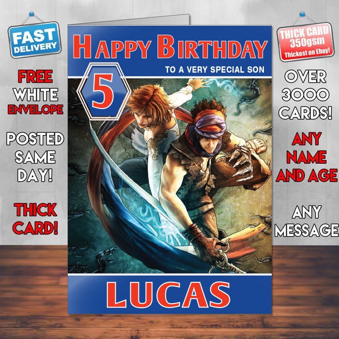 Personalised Prince Of Persia Art Inspired Style Game Kids Inspired Birthday Card (SA)