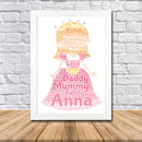 Personalised Princess 1 Word Art Poster Print