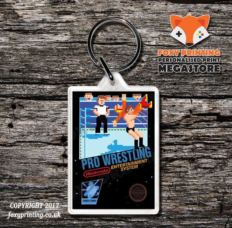 Pro Sport Hockey Retro NES Game Cover Art Gaming Keyring