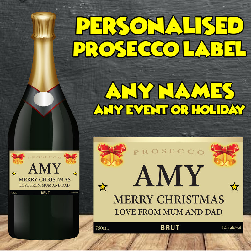 PERSONALISED Prosecco Bottle Label  - custom name bottle lables