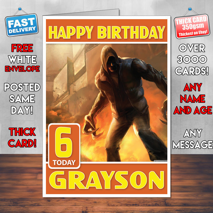 Personalised Prototype 1 Inspired Style Game Kids Inspired Birthday Card (SA)