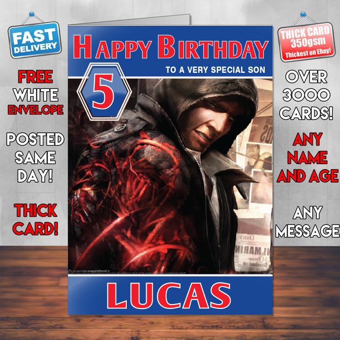 Personalised Prototype Widescreen Inspired Style Game Kids Inspired Birthday Card (SA)