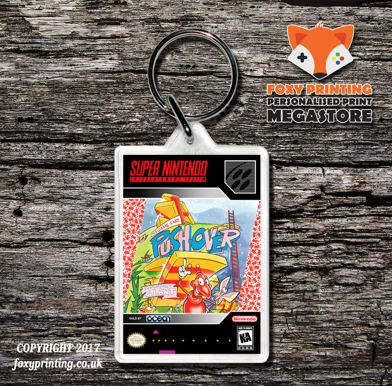 Push-Over Game Inspired Retro Gaming Keyring