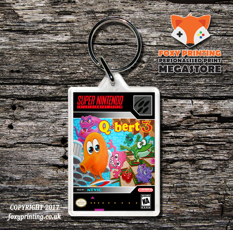 Q-Bert 3 Game Inspired Retro Gaming Keyring