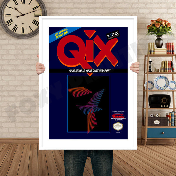 Qix Retro Game Inspired Theme Nintendo NES Gaming