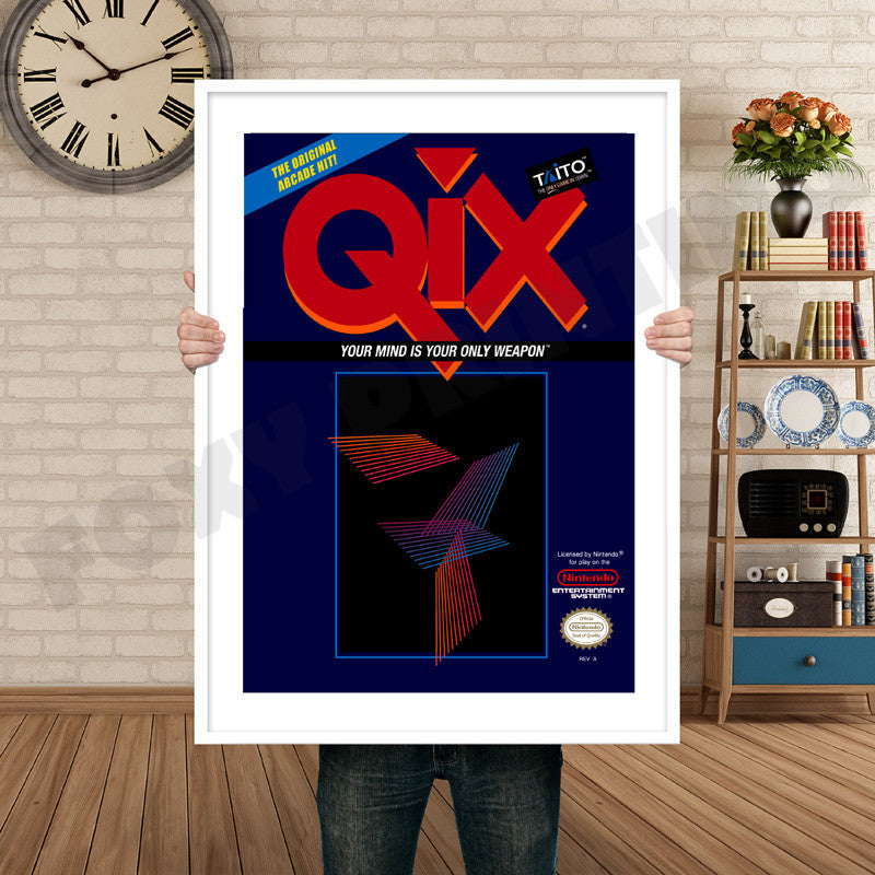 Qix Retro GAME INSPIRED THEME Nintendo NES Gaming A4 A3 A2 Or A1 Poster Art 461