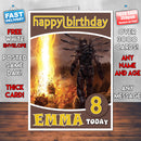 Personalised Quake Wars Inspired Style Game Kids Inspired Birthday Card (SA)