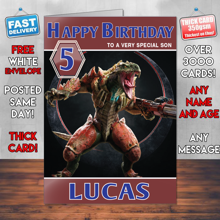 Personalised Quake Champions Sorlag Inspired Style Game Kids Inspired Birthday Card (SA) – Personalised Quake Champions Sorlag Game Birthday Card