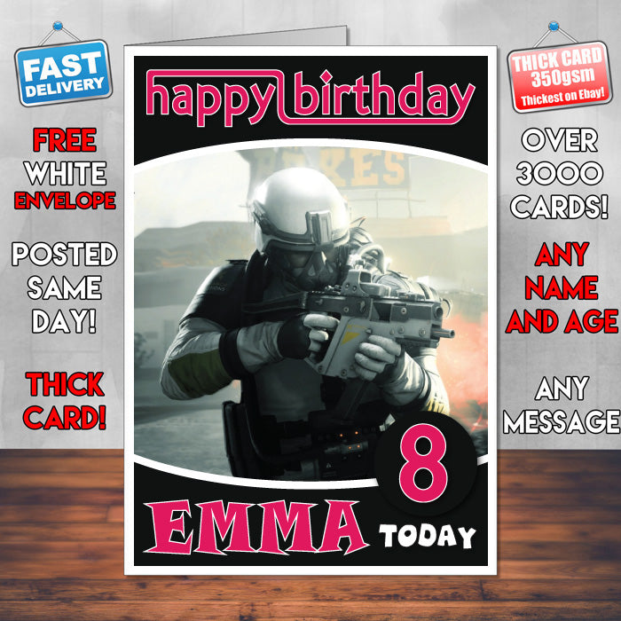 Personalised Quantum Break Inspired Style Game Kids Inspired Birthday Card (SA)