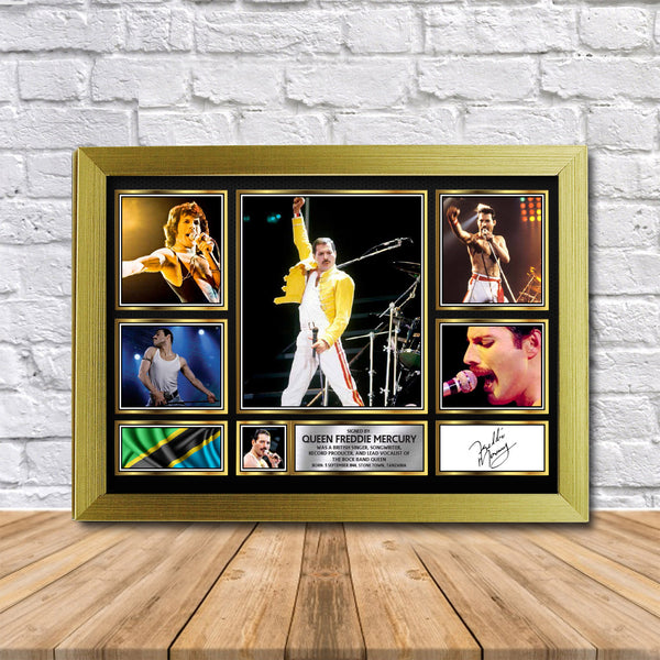 Freddie Mercury Printed Signature Print – Reproduction Print