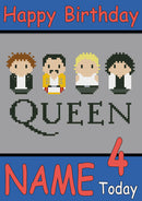 Queen Retro Personalised Music Style Kids Adult FUNNY Birthday Card