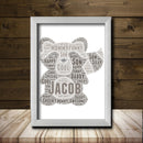 Personalised Racoon 1 Word Art Poster Print