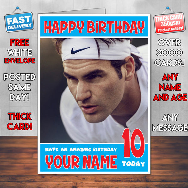 RAFAEL NADAL 2 BM1 THEME INSPIRED Kids Adult Personalised Birthday Card Birthday Card