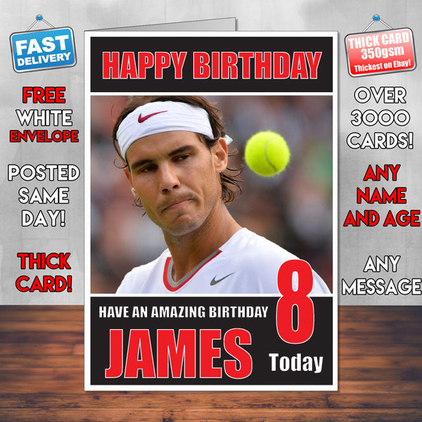 RAFAEL NADEL BM1 THEME INSPIRED Kids Adult Personalised Birthday Card Birthday Card