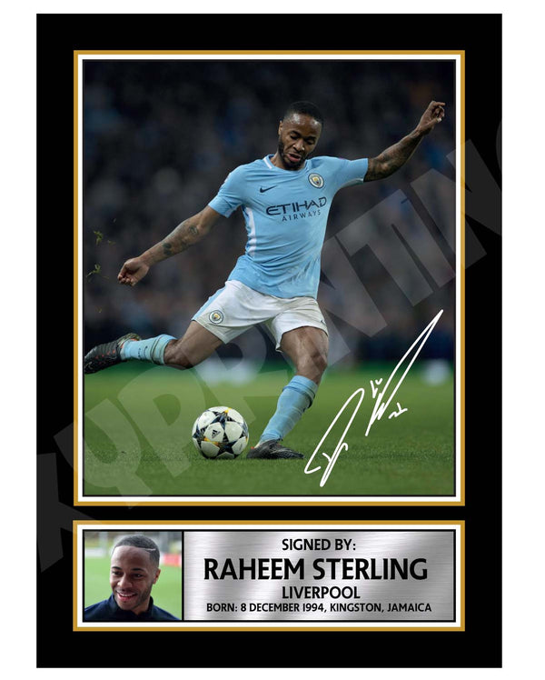 RAHEEM STERLING 1 Football Player Printed Signature Print