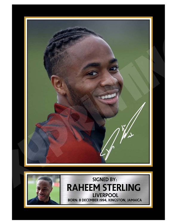 RAHEEM STERLING 2 Football Player Printed Signature Print