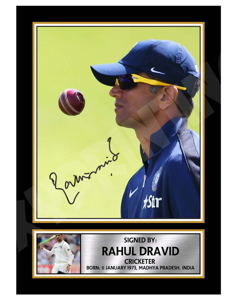 RAHUL DRAVID Limited Edition Cricketer Signed Print - Cricket Player