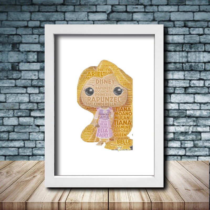 Personalised Rapunzel Word Art Poster Print - Inspired By Pop Figures