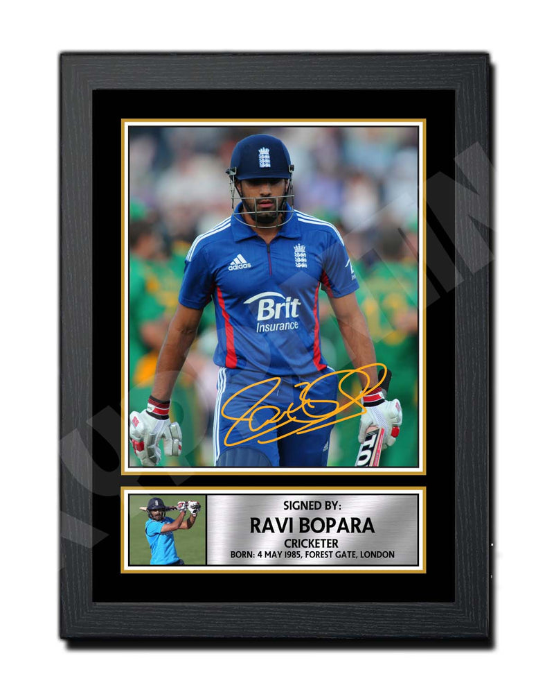 RAVI BOPARA Limited Edition Cricketer Signed Print - Cricket Player