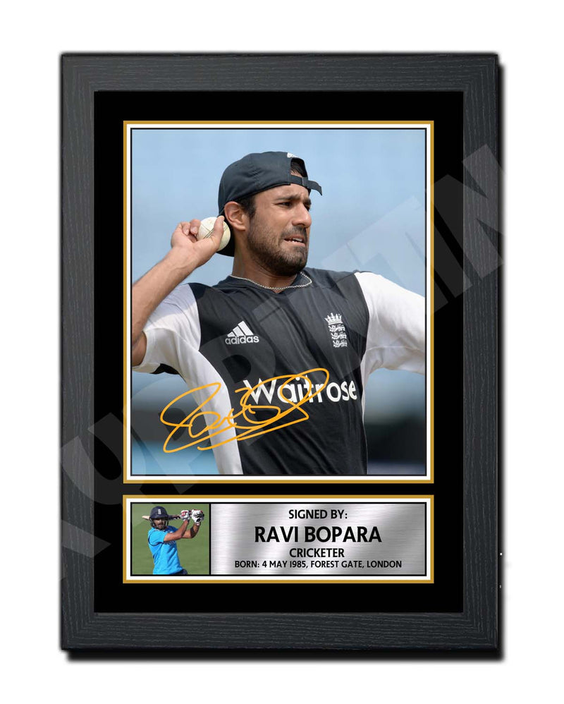 RAVI BOPARA 2 Limited Edition Cricketer Signed Print - Cricket Player