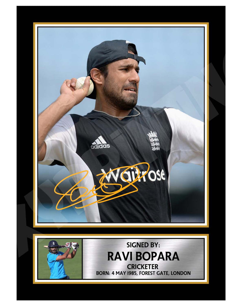 RAVI BOPARA 2 Limited Edition Cricketer Signed Print - Cricket Player
