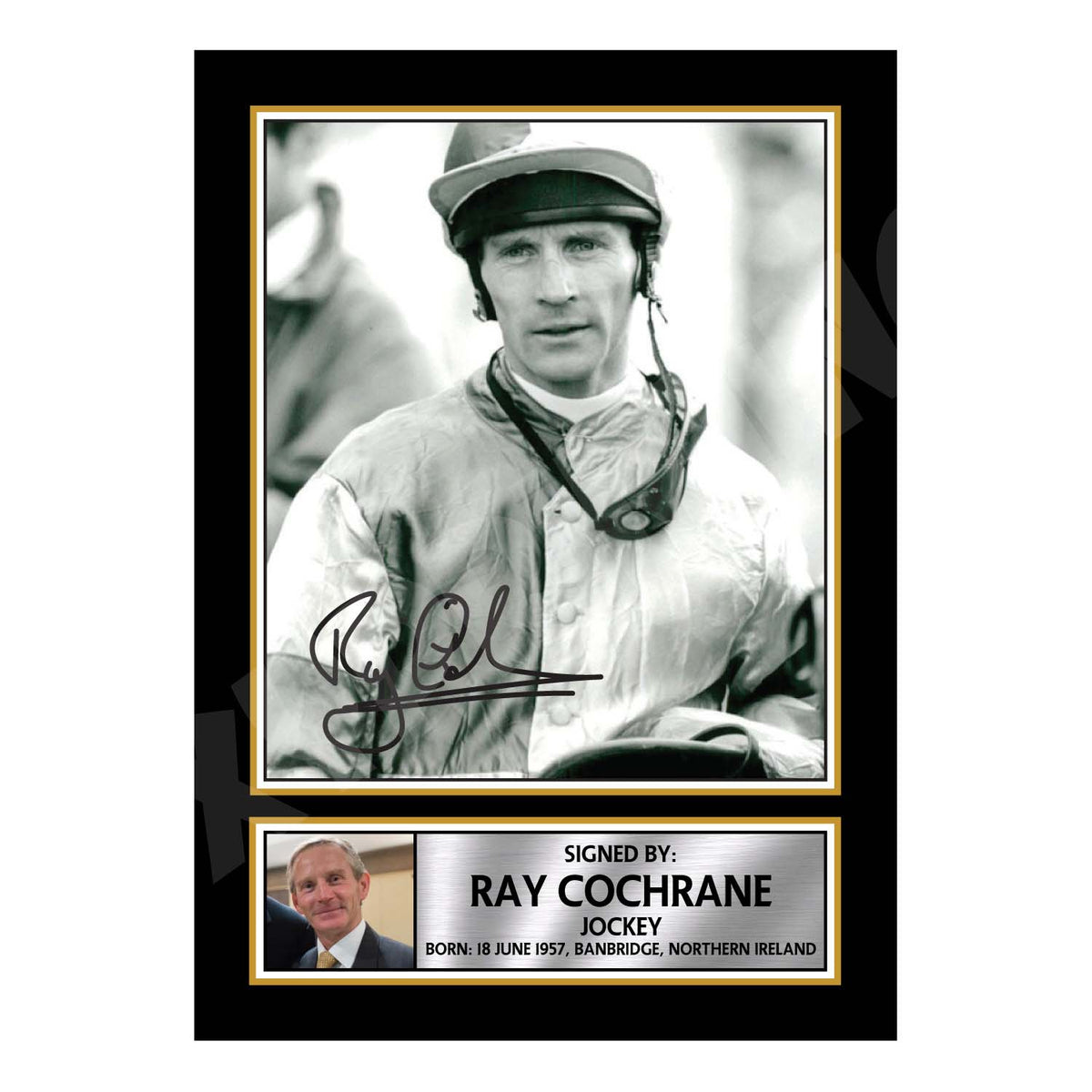 RAY COCHRANE Horse Racer Printed Signature Print – Horse Racing – RAY COCHRANE Horse Racer Printed Signature Print – A1 Print Only