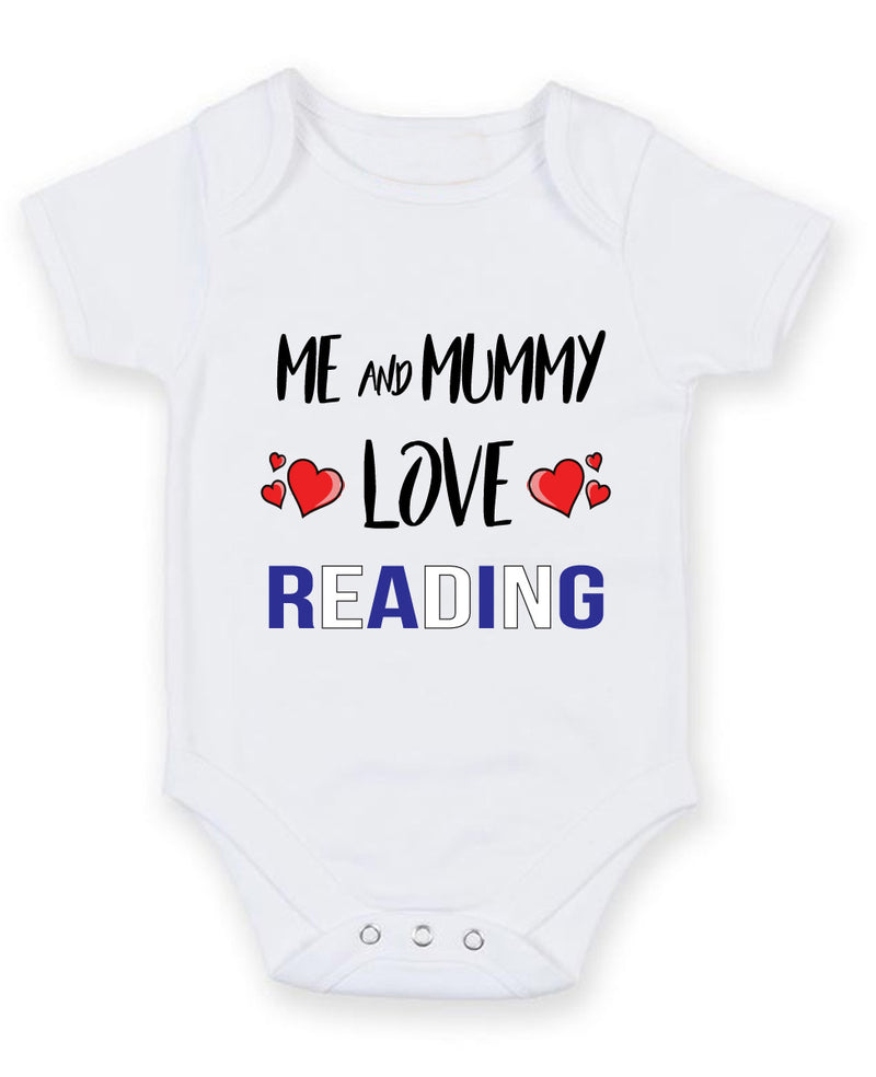 Me and Mummy love READING Personalised FOOTBALL TEAM Baby Grow